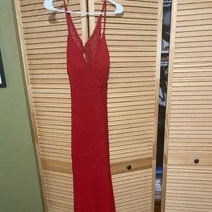 Red evening gown